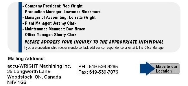 contact us information